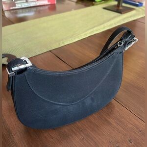 Stuart Weitzman Handbag Black Matte with Diamonds on Side Strap